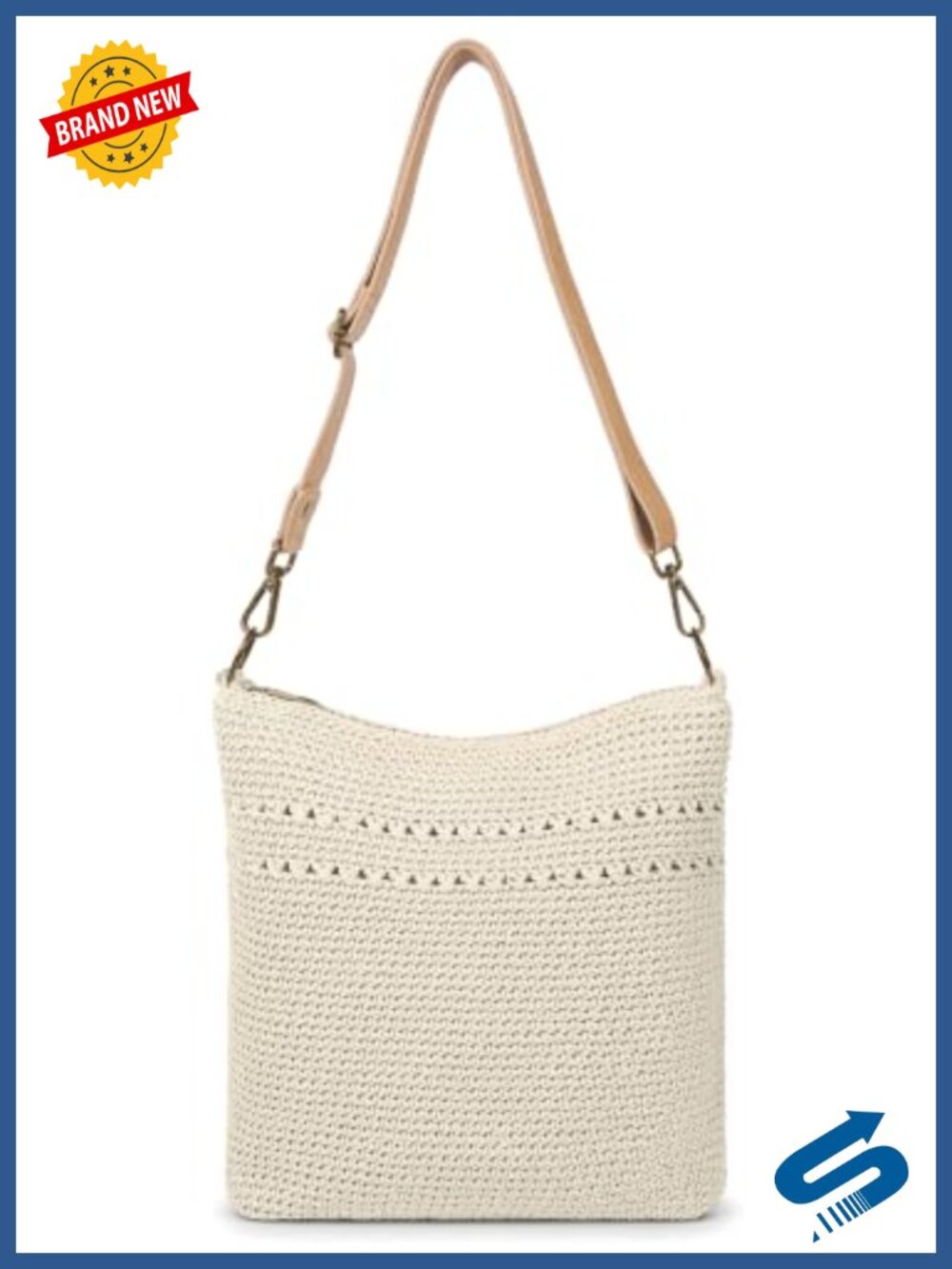 Handmade Crochet Woven Crossbody Bag for Women Lightweight Boho Shoulder Purse